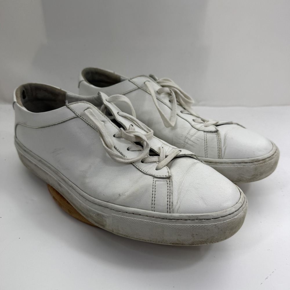 Koio Shoes Mens 12 White Leather Low Top Lace Up Capri Sneakers Made Italy